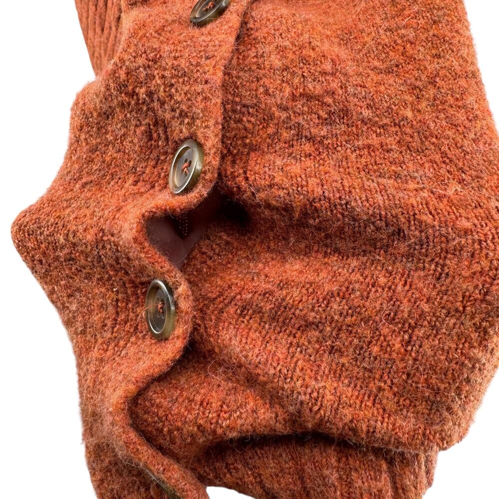 Madewell Women's Sweater Button Sleeve SZ XS Pullover Wool Alpaca Burnt Orange - Picture 3 of 9